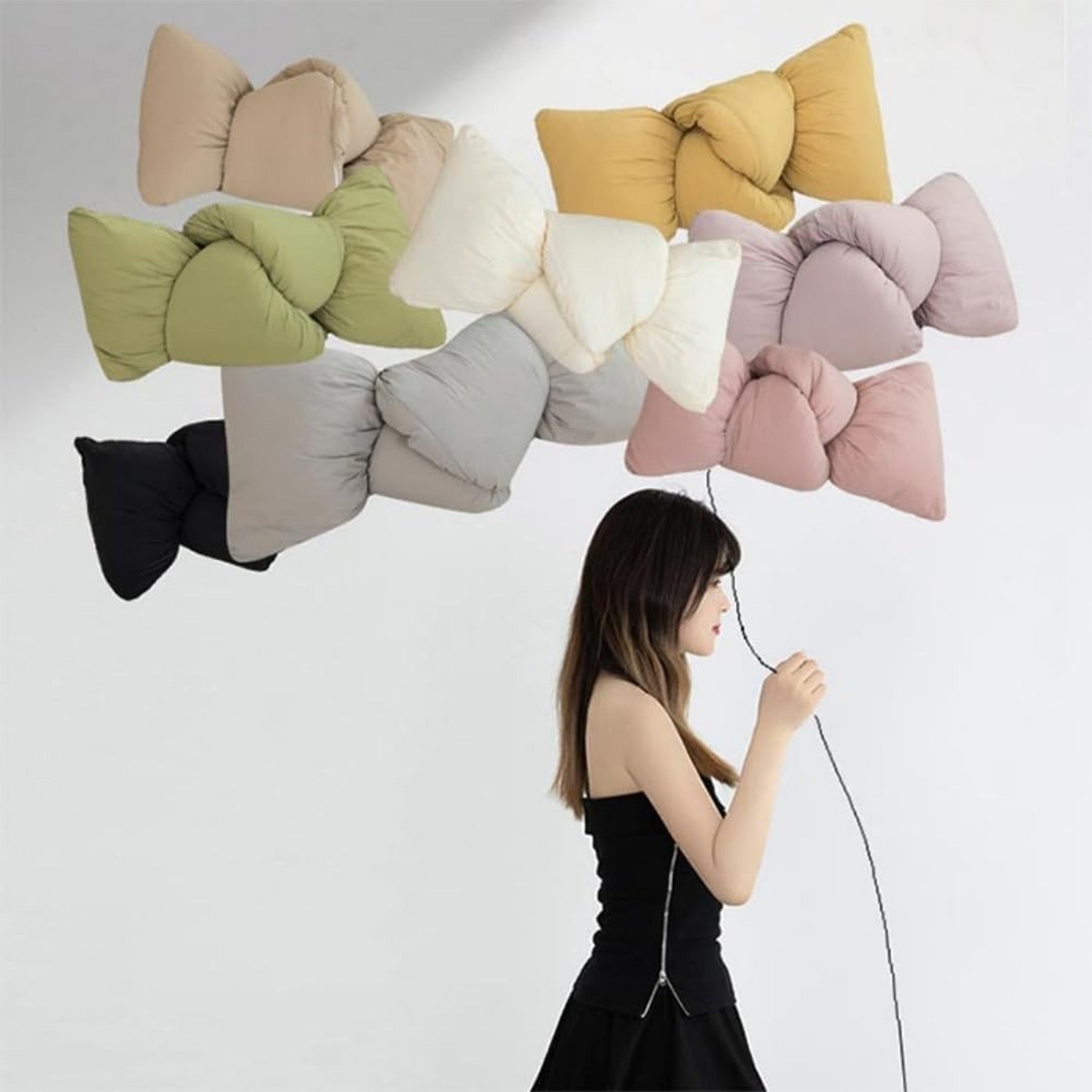 Voluminöses Knoten-Kissen 50x30 cm