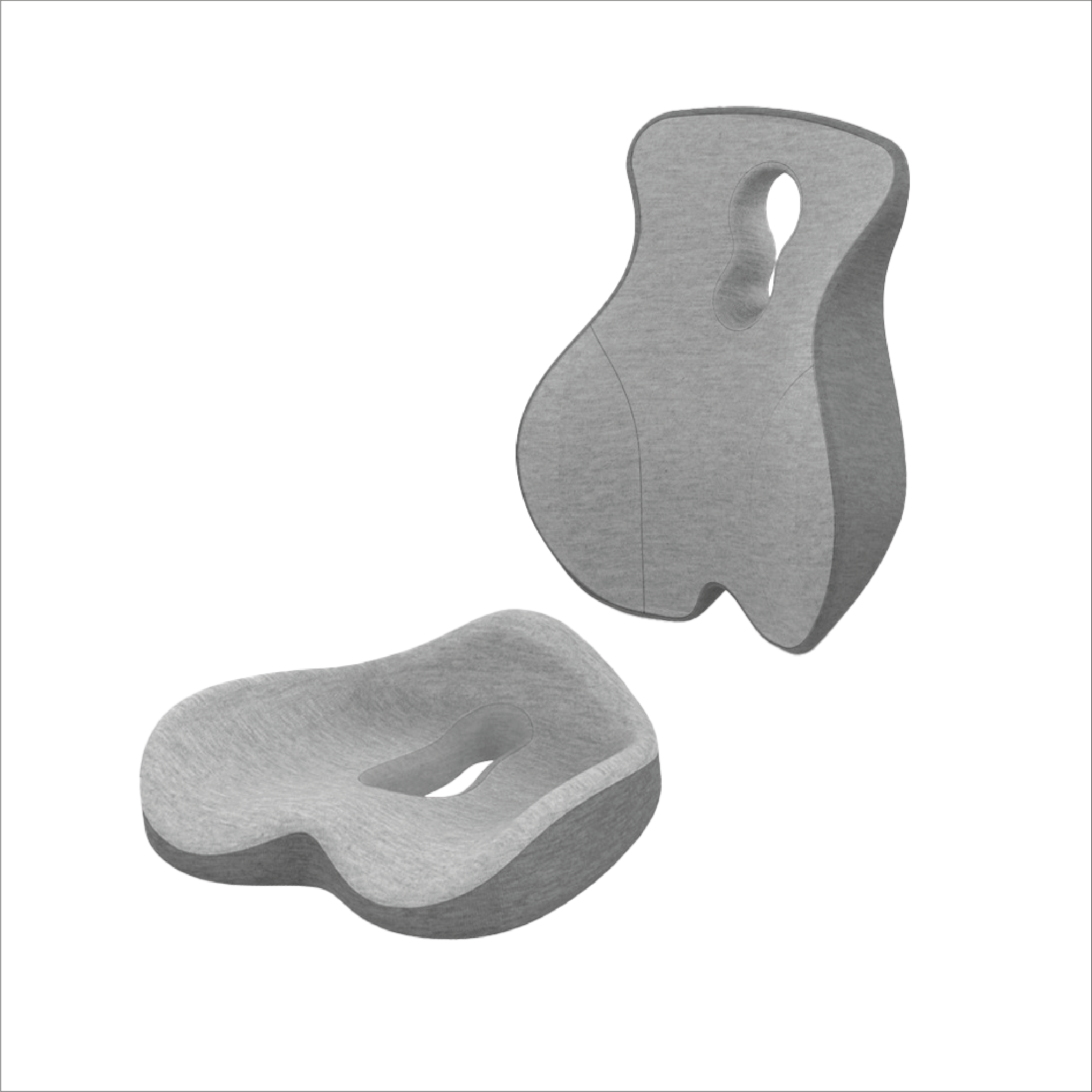 Memory Foam Bürostuhl-Sitzkissenset